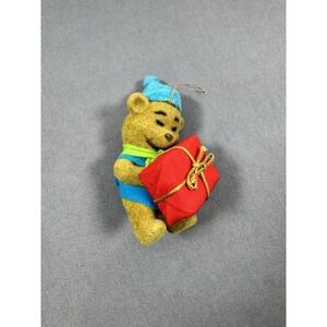 Vintage Flocked Christmas Winnie the Pooh by Walt Disney Productions‎ Hong Kong